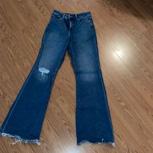 Express High Rise Curvy Flair Jeans - Size 6L
